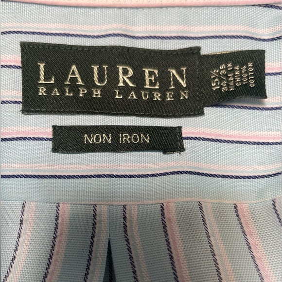 Ralph Lauren Pastel Pinstriped Button Down Men’s Dress Shirt, 15.5, 34/35 - Picture 7 of 8